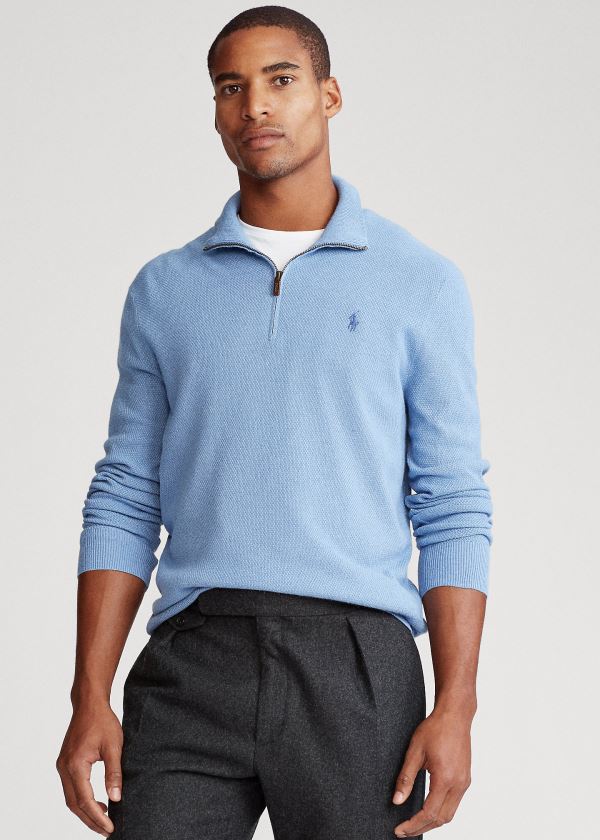 Men's Polo Ralph Lauren Silk Quarter-Zip Sweater | 813426IWM